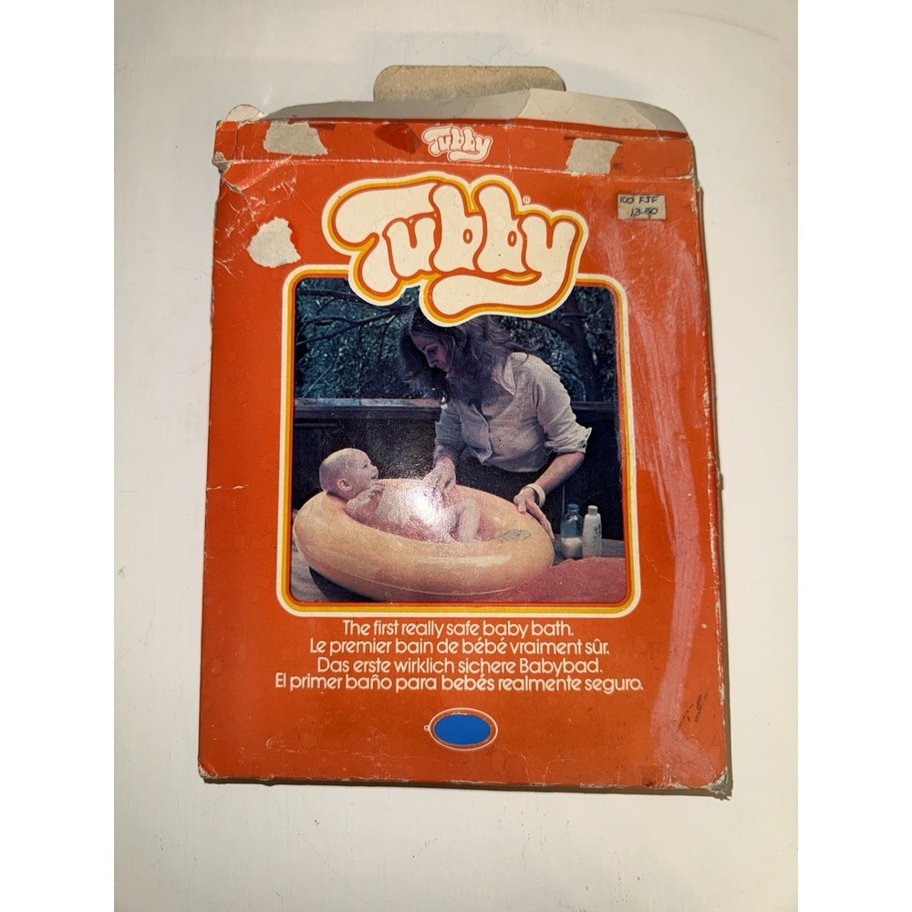 Vintage Tubby Inflatable Baby Bath NOS New Open Original Box 70s 80s BLUE‎